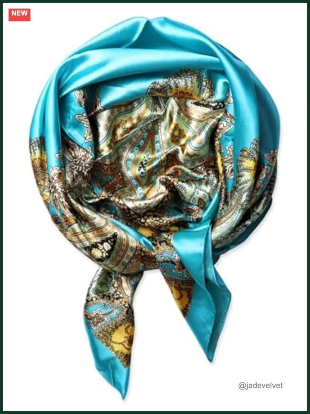Satin Square Scarf for Women, 35x35 Silk Feel Hair Wrap, Headscarf & Neck